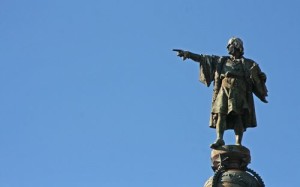 Estatua de Colón en Barcelona. 