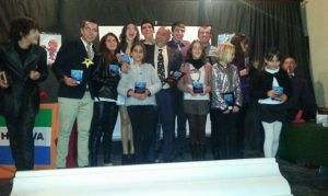 Los premiados durante la Gala del Club Natación Huelva.