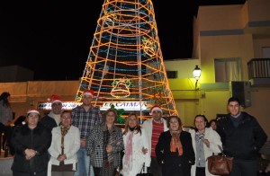 Momento del encendido del árbol.