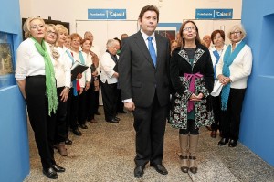 Maite Valdivia y Enrique Haro en la inauguración del Belén. / Foto: José Carlos Palma