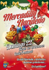 Cartel del mercadillo navideño de Aljaraque.