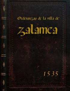 Portada de la edición de las Ordenanzas de Zalamea de 1535.