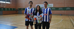 Pablo Abián y Haideé Ojeda, junto al entrenador del Recre IES La Orden, Paco Ojeda.