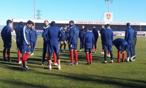 El Recre se entrenó el domingo por la mañana en Soria, con una temperatura de dos grados bajo cero. / Foto: @recreoficial.