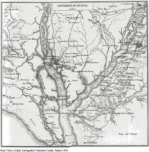 Mapa de los ríos Tinto y Odiel del año 1870. / Foto: Carlos Barranco. 