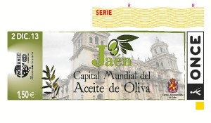 El cupón estaba dedicado a Jaén como Capital Mundial del Aceite de Oliva.