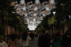 Alumbrado navideño en Huelva.