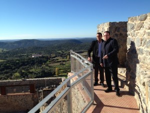 Caraballo y durante la visita al Castillo.