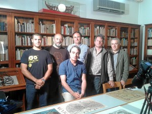 Con el equipo de rodaje del documental, en Moguer. 