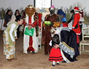 Los Reyes durante su visita al centro hípico de San Juan.