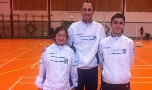 Los medallistas del CD Bádminton en Arjonilla.