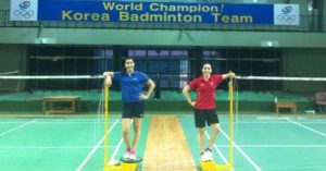 Carolina y Beatriz en en el Centro Nacional de Entrenamiento de la Selección Nacional Koreana. / Foto: @Bad_Esp.