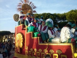 Carroza de Baltasar de la Cabalgata de Mazagón. 