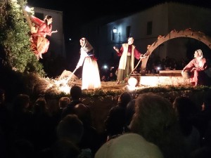 Una de las carrozas de la Cabalgata de Higuera de la Sierra. 