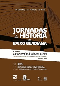 Cartel de las Jornadas de Historia del Bajo Guadiana.