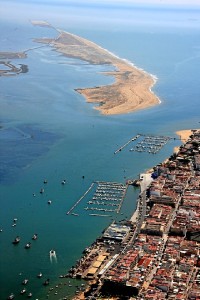 Vista aérea de la localidad de Punta Umbría.