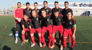 Los jugadores del Recre B, protagonistas en Nutrición Center.