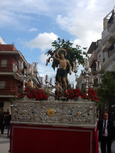 Procesión del santo por las calles de Punta Umbría.