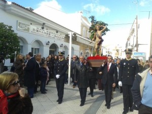 El patrón de Aljaraque fue portado a hombros por los fieles.