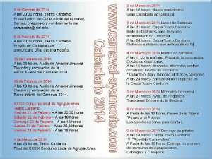 Calendario del carnaval.