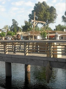 Además de las carabelas, también se grabó en otros espacios del Muelle