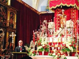 Un momento del pregón que este año ha pronunciado Francisco Moro.