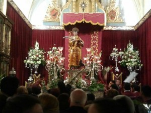 San Vicente Mártir en la Iglesia Parroquial que lleva su nombre, en Lucena del Puerto.