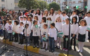 Los niños participaron en el acto del 28 de febrero.