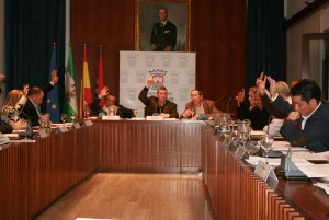 Sesión plenaria en el Ayuntamiento de Cartaya. 