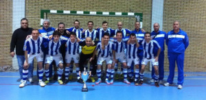 Equipo del Club Deportivo Sordos de Huelva, de nuevo campeón de España de fútbol sala.