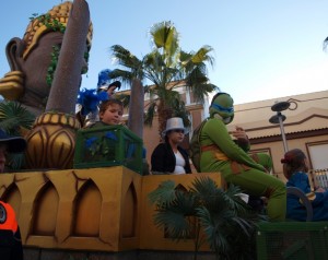 Una de las carrozas de Carnaval en Aljaraque.