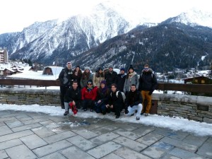 Con unos amigos en el Valle de Aosta. 