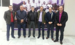 Miembros de la Comisión del Centenario de La Palma y del consejo del Recre, tras la reunión.