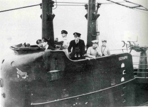 Submarino SHERAP que trajo el cadáver desde Holly Loch hasta la costa de Huelva. / Foto: Diego Lopa.