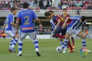 El Recre realizó un encomiable trabajo defensivo. / Foto: www.lfp.es.