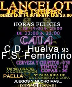 Cartel de la cata organizada por el CD Huelva 93 de fútbol sala.