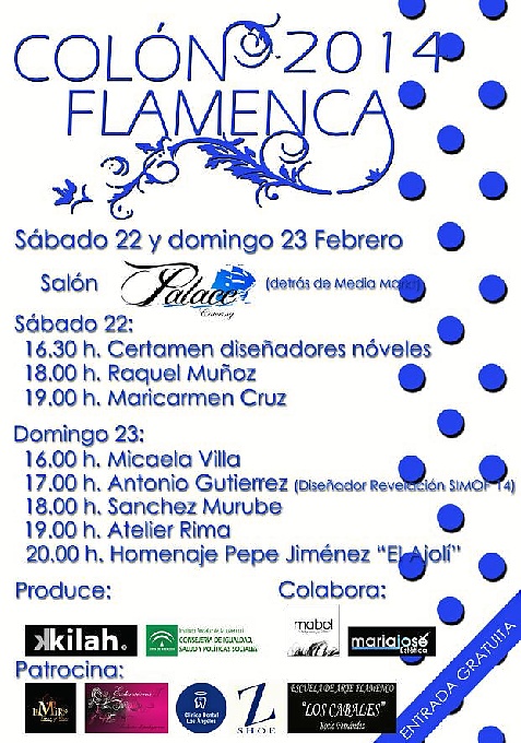 Cartel del desfile en Palace Catering.