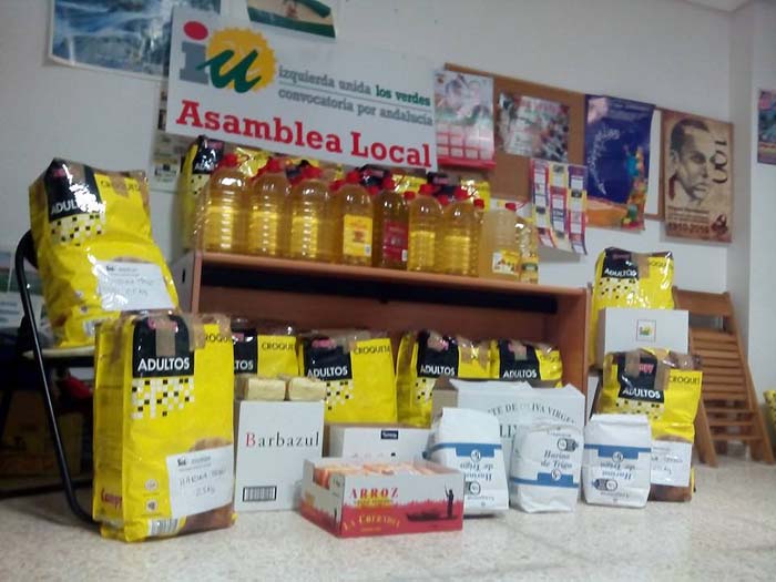 Alimentos que ya han recogido en Cartaya.