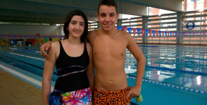 Sandra Camacho y Pablo Vázquez, representantes del Natación Huelva.