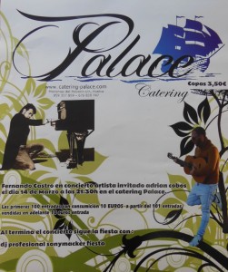 Cartel del evento musical en Palace Catering Huelva.