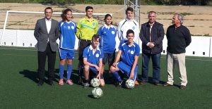 Un momento de la  presentación de las nuevas equipaciones deportivas para las selecciones provinciales de fútbol.