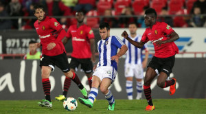 El Recre da por bueno el empate ante el Mallorca y se concentra en ganar a la Ponferradina. / Foto: www.lfp.es.