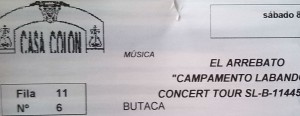 Entrada al concierto.