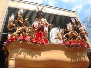 Momento de la salida de Jesús de la Sentencia. 