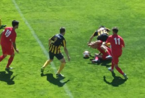 El San Roque de Lepe sólo pudo empatar ante el Sevilla C. / Foto: H. M.