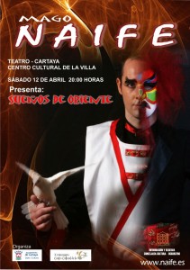 El mago Naife presenta en la localidad su espectáculo ‘Sueños de Oriente’ una mezcla  de magia, misterio y emoción, en una función muy visual, ambientada en la magia china.