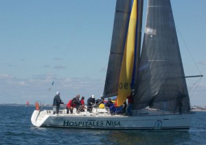 La embarcación de Ramón y Ángel Rodríguez, en plena regata.