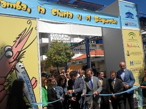 Momento de la inauguración de la XX Feria de la Gamba, las Chirlas y Boquerones de Punta Umbría.