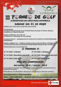 Cartel anunciador del torneo de golf solidario en La Monacilla.