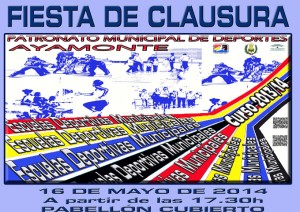 Cartel de la fiesta de clausura de las Escuelas Deportivas de Ayamonte.